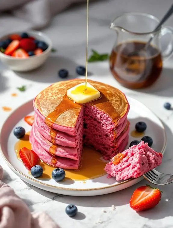 Pink & Fluffy Beetroot Pancake Recipe