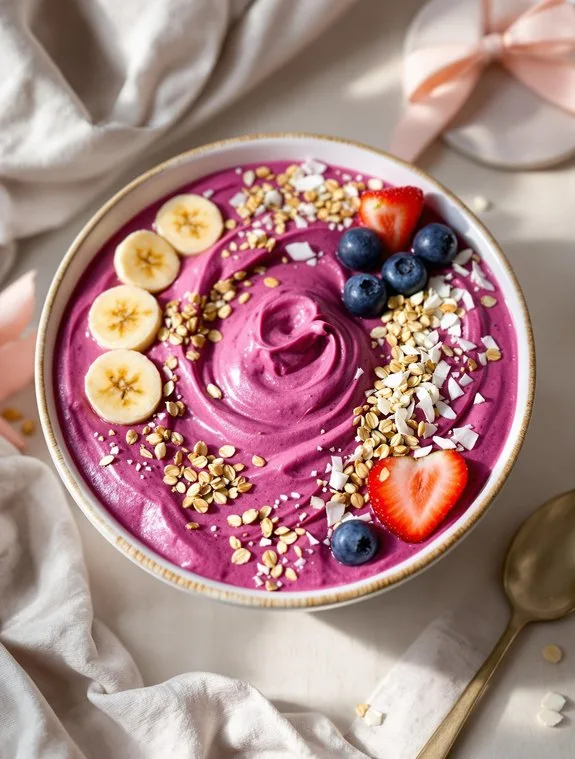 pink power beetroot smoothie bowl
