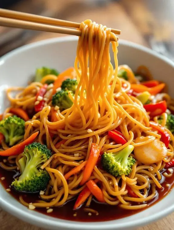 quick savory vegetable lo mein