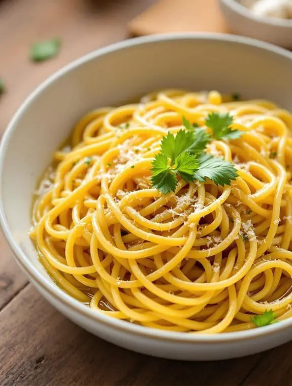 rich buttery garlic pasta