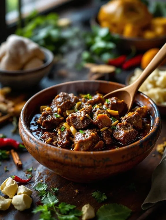 rich spicy beef simmering