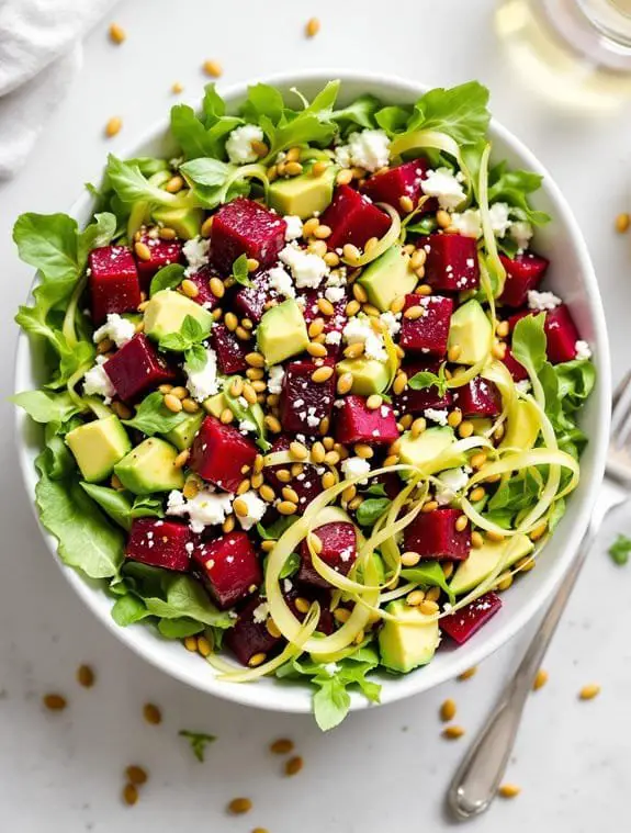 roasted beet avocado salad