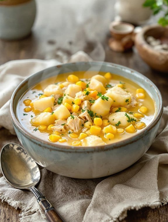 rustic chicken corn chowder