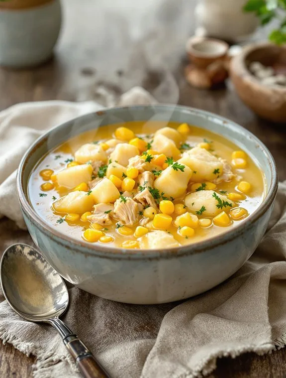 rustic chicken corn chowder