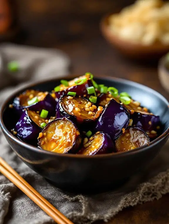 savory garlic eggplant stir fry