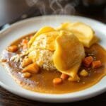 savory japanese curry omurice assembly
