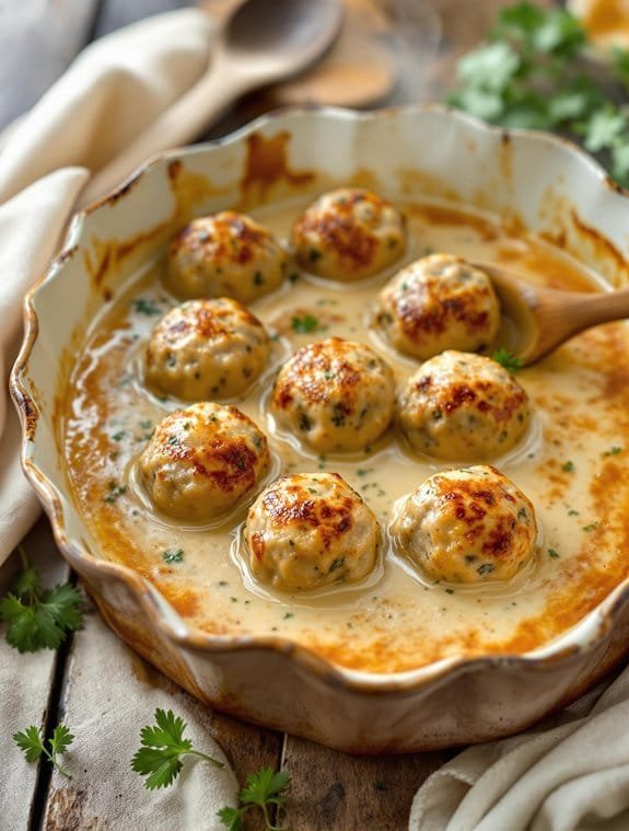 savory old world baked meatballs