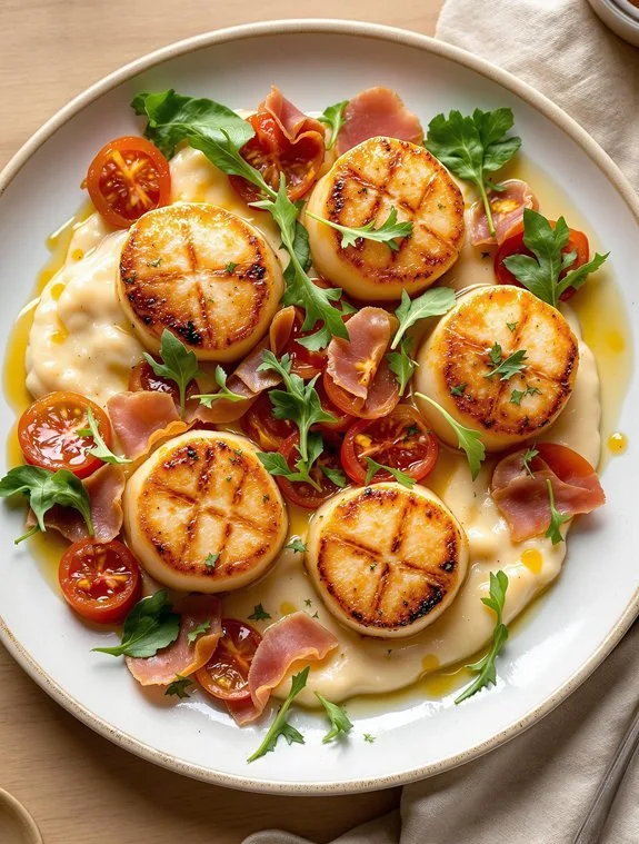 sear scallops roast tomatoes