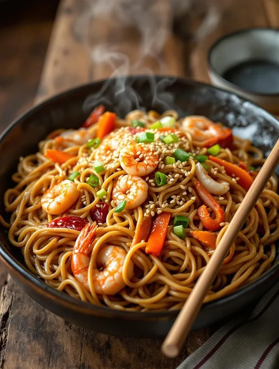 sizzling asian seafood udon
