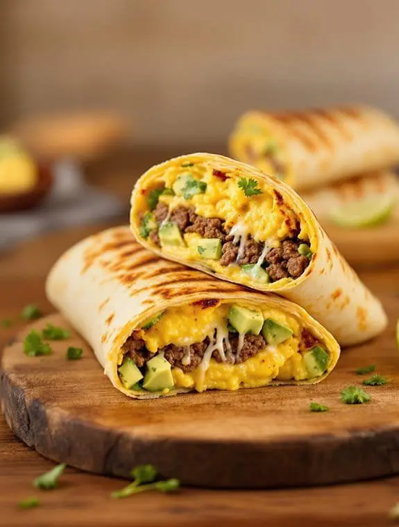 sizzling spicy morning burritos