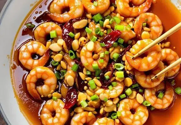 sizzling spicy shrimp dish