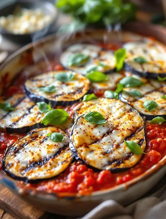 smoky grilled eggplant parmesan