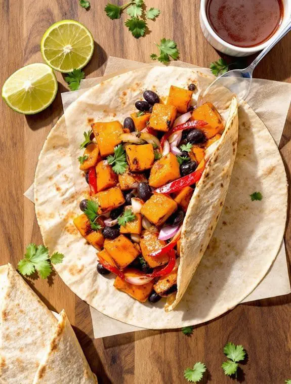 Smoky Sweet Potato Black Bean Burrito Recipe