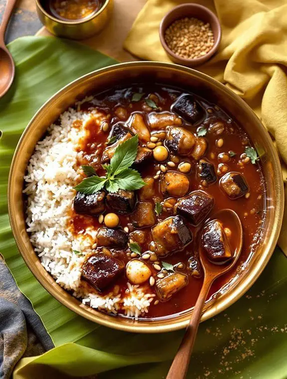 Spicy South Indian Brinjal Kuzhambu Recipe