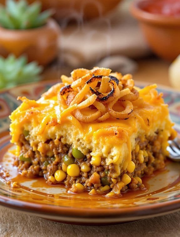 southwest cornbread taco casserole