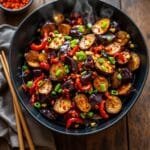 spicy eggplant stir fry dish