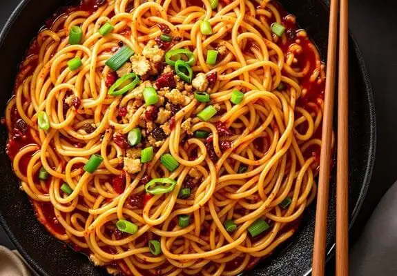 Sizzling Garlic-Chili Udon Noodles: Spicy Asian Recipe