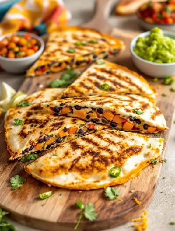 spicy southwest vegan quesadillas