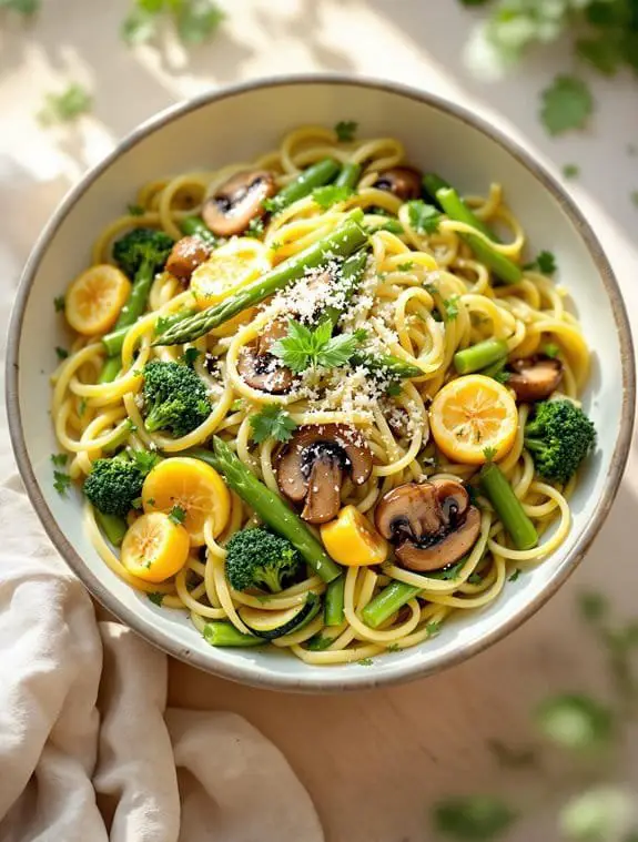 spring garden pasta primavera