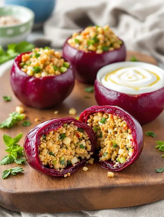 stuffed beets with quinoa