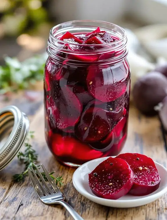 sweet and tangy pickled beets