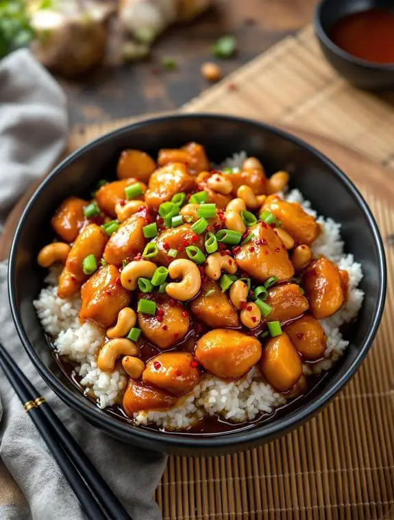 sweet savory cashew chicken