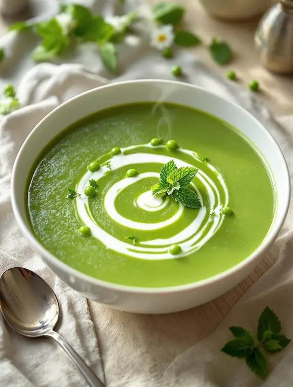 vibrant fresh pea soup