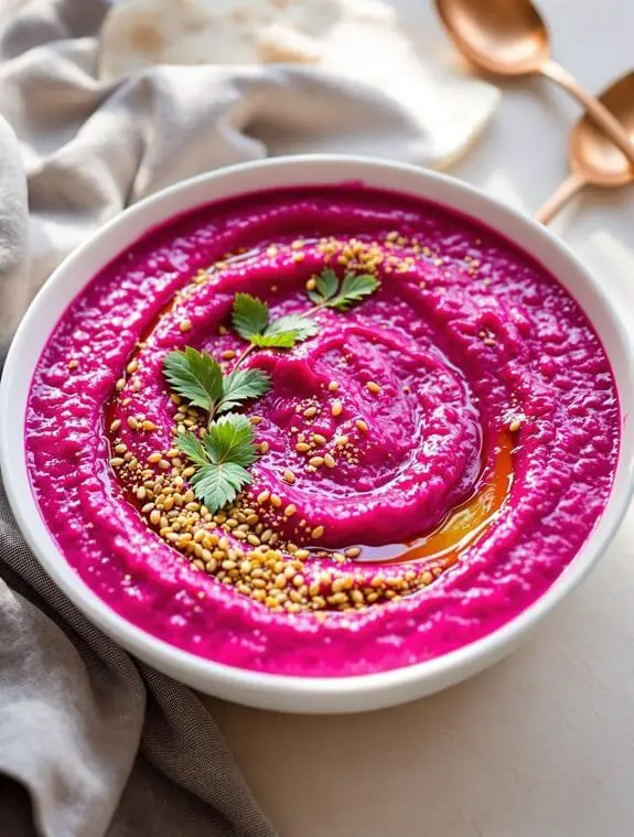 vibrant pink beetroot raita