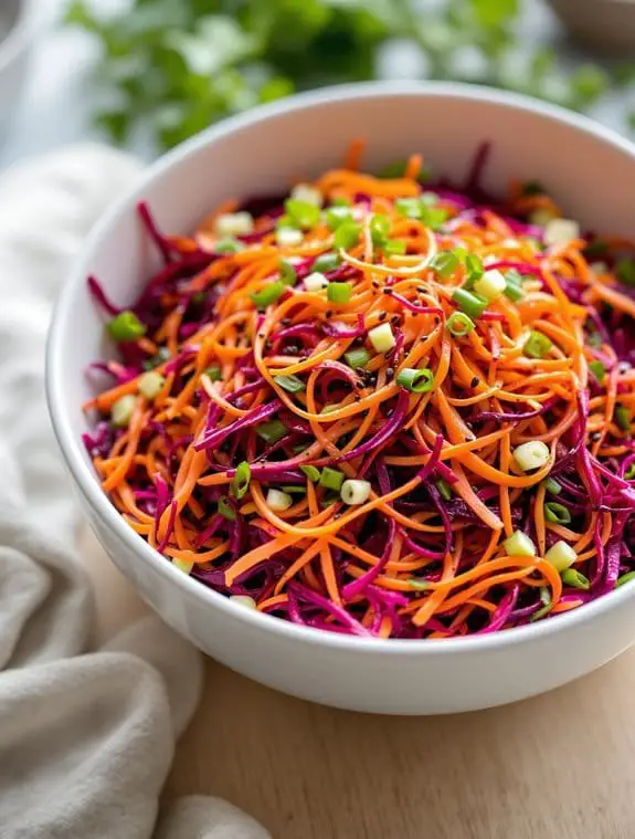 vibrant rainbow beetroot coleslaw