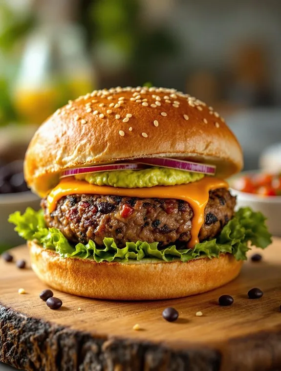 zesty homemade black bean burgers