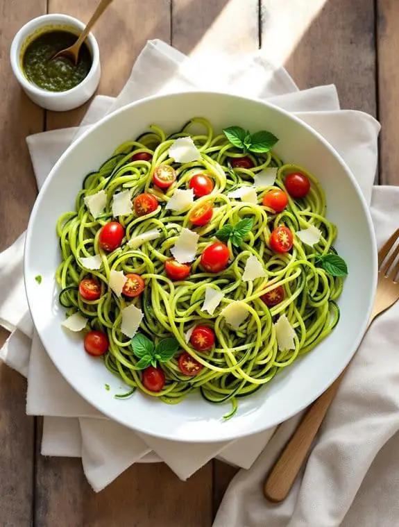 Garden Zucchini Pesto Noodles Recipe