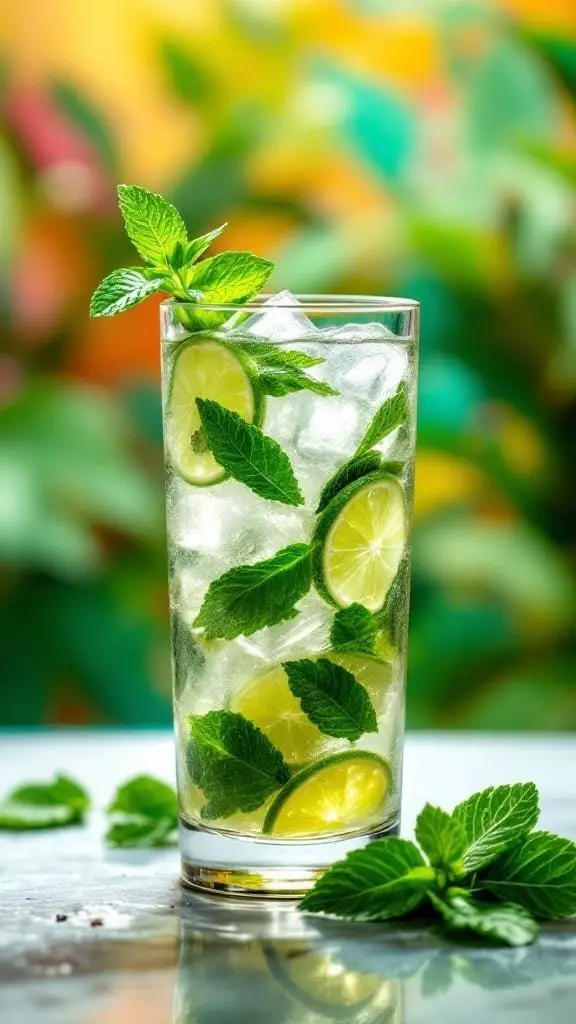 A refreshing Classic Mojito cocktail with mint and lime